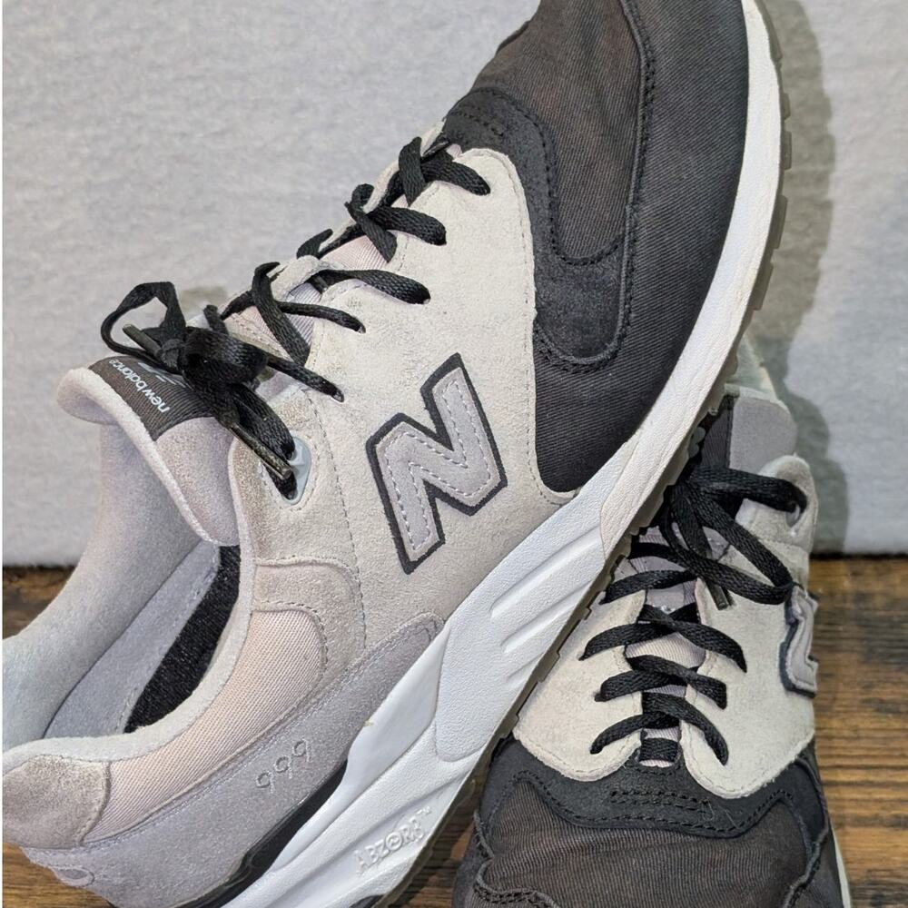 New Balance 999 Mens Size 12 Black Gray Waxed ML999LUR Sneakers 2016
